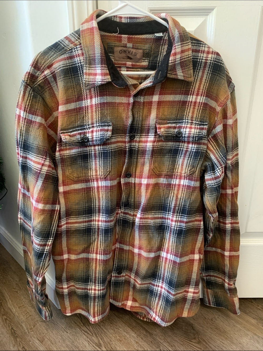 Orvis Plaid Button-Down Shirt in Brown, Red, Navy
